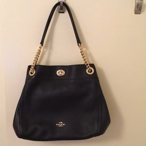 Coach Edie black leather purse